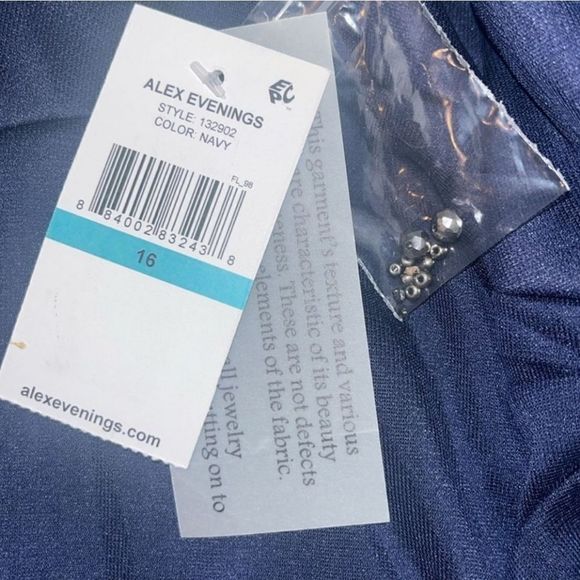 NWT Alex Embellished Cold Shoulder Column Evening Gown 132902 size 16 - Picture 9 of 9